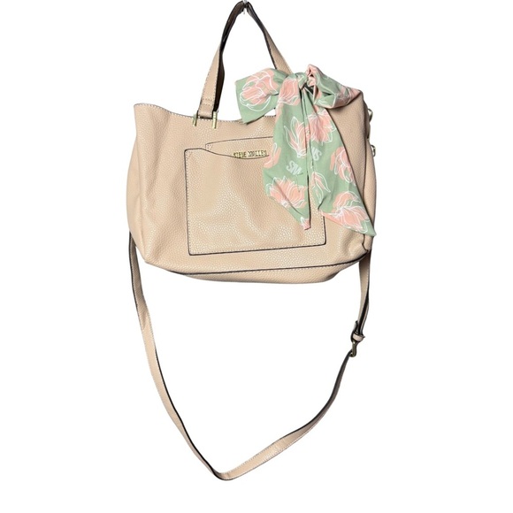 Steve Madden Tan Bparker Crossbody Purse Handbag with Green Bow - Picture 1 of 16
